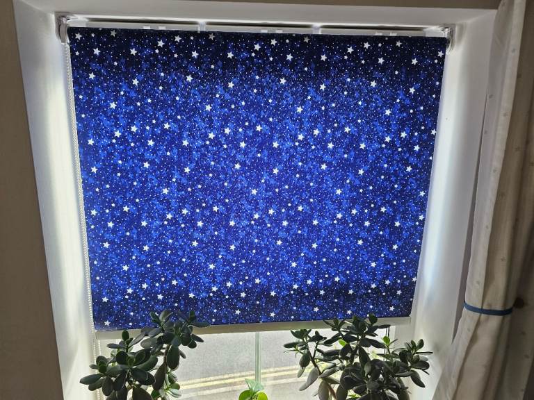 Free  2 x Starry Night Blue Roller Blind – Good Condition