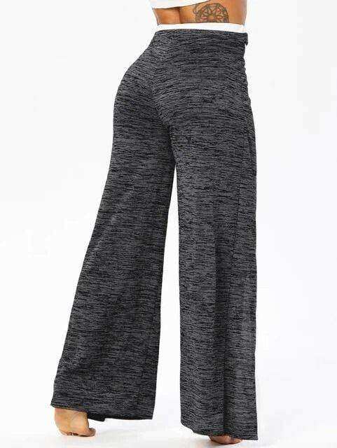 New Dark Grey Marl and White Wrap Wide Leg Pants Trousers. Size 18.POST OR COLLECT!