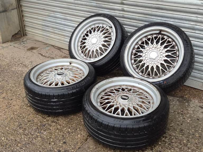 🌟Bbs style 18 inch alloy wheels 5x112 and 5x120 with TYRES 6M+ VW AUDI BMW CADDY A6 3 SERIES 