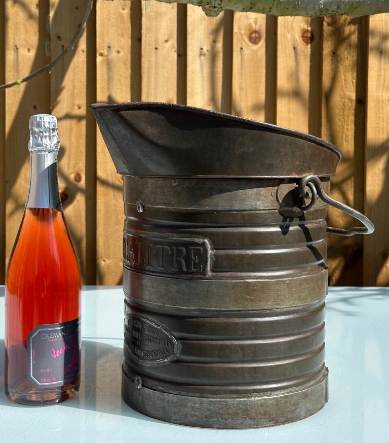 ANTIQUE FRENCH DECALITRE MEASURING JUG PITCHER, H33cm - 1900s CHAMPAGNE VINEYARD - WILL POST!