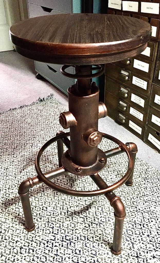 Steampunk Bar Stool with Pipework / Fire Hydrant Design for Bar, Studio, Kitchen