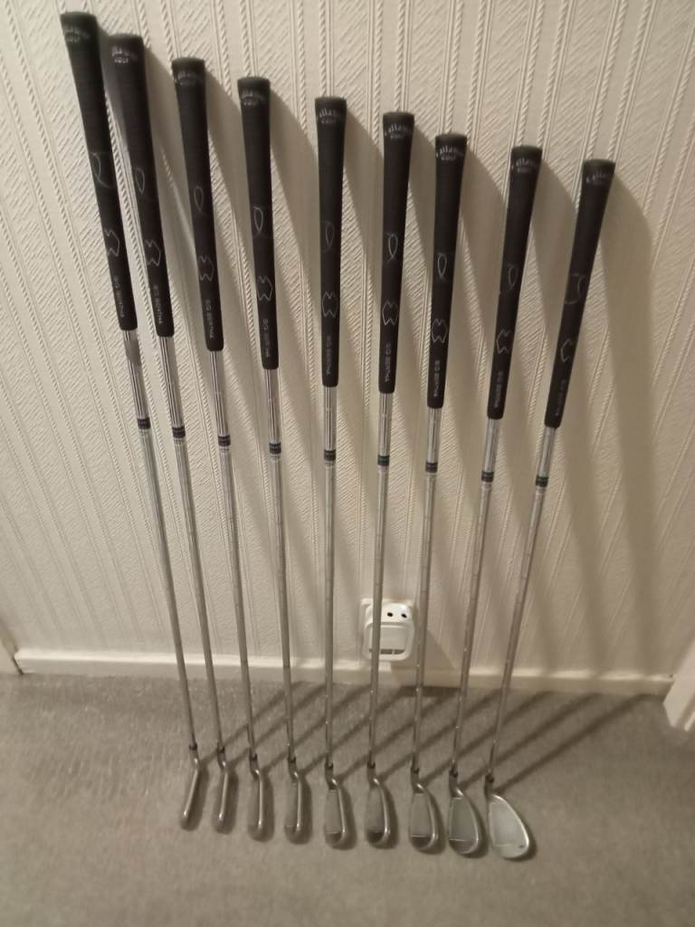 LEFT HANDED CALLAWAY X14 IRON SET, VGC