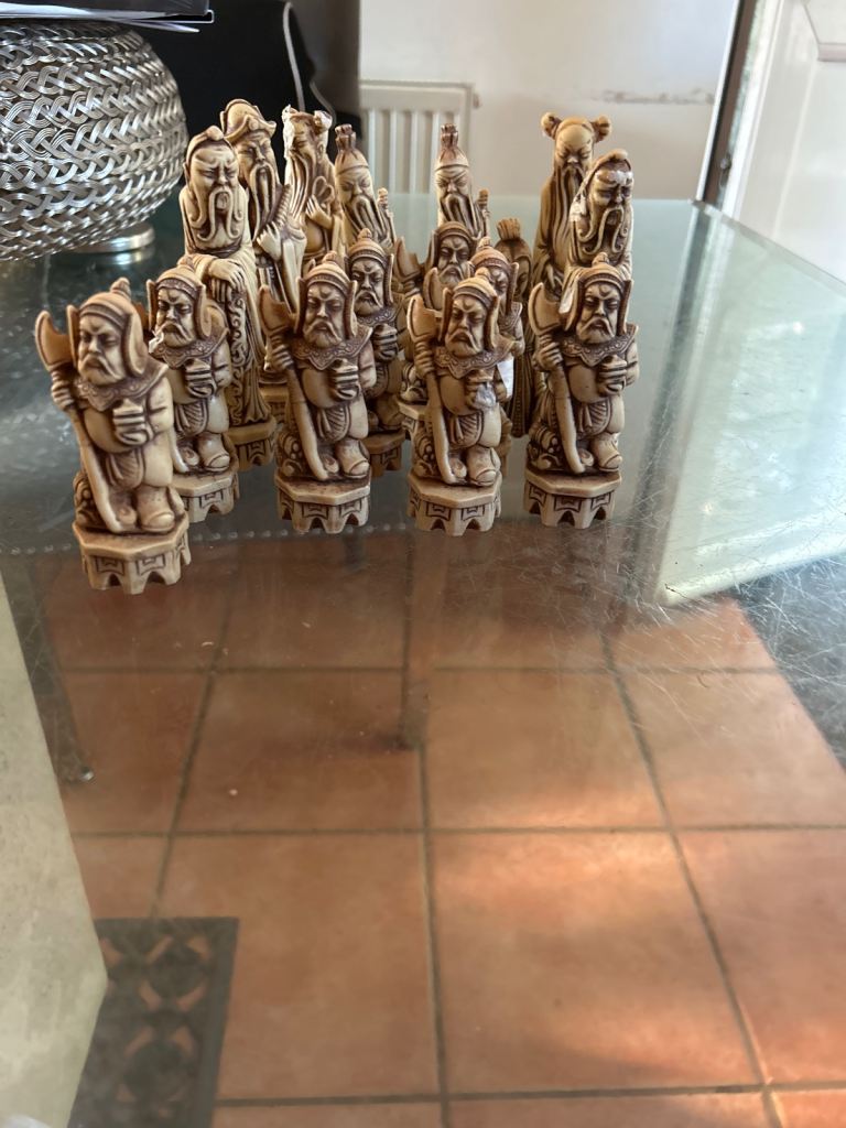 Vintage Oriental Chess Set Pieces – Good Condition