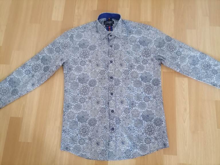 Designer OSCAR BANKS Luxury Pure Cotton Shirt. N. Mint Cond. Size : M ( 39 - 40)