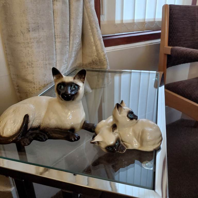 2 Royal Doulton Siamese Cat Ornaments