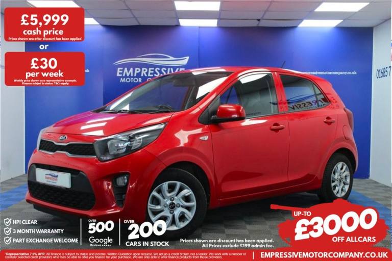 2018 68 KIA PICANTO 1.0 2 HATCHBACK 5DR PETROL MANUAL EURO 6 (66 BHP)