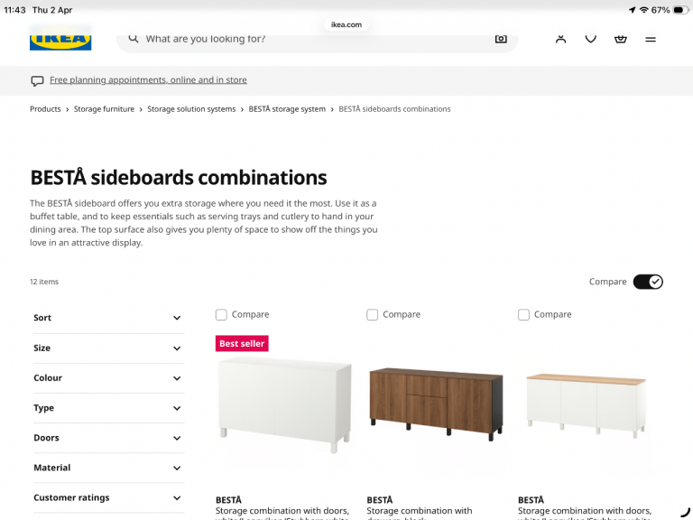 Wanted IKEA Besta sideboard