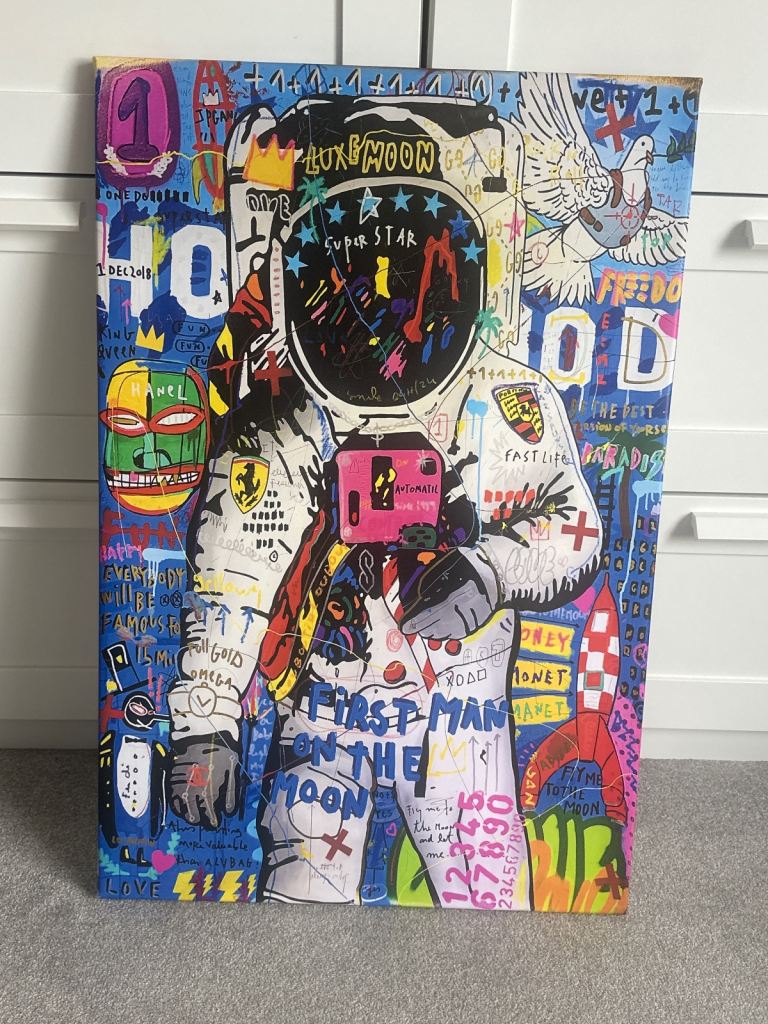 Spaceman graffiti canvas 