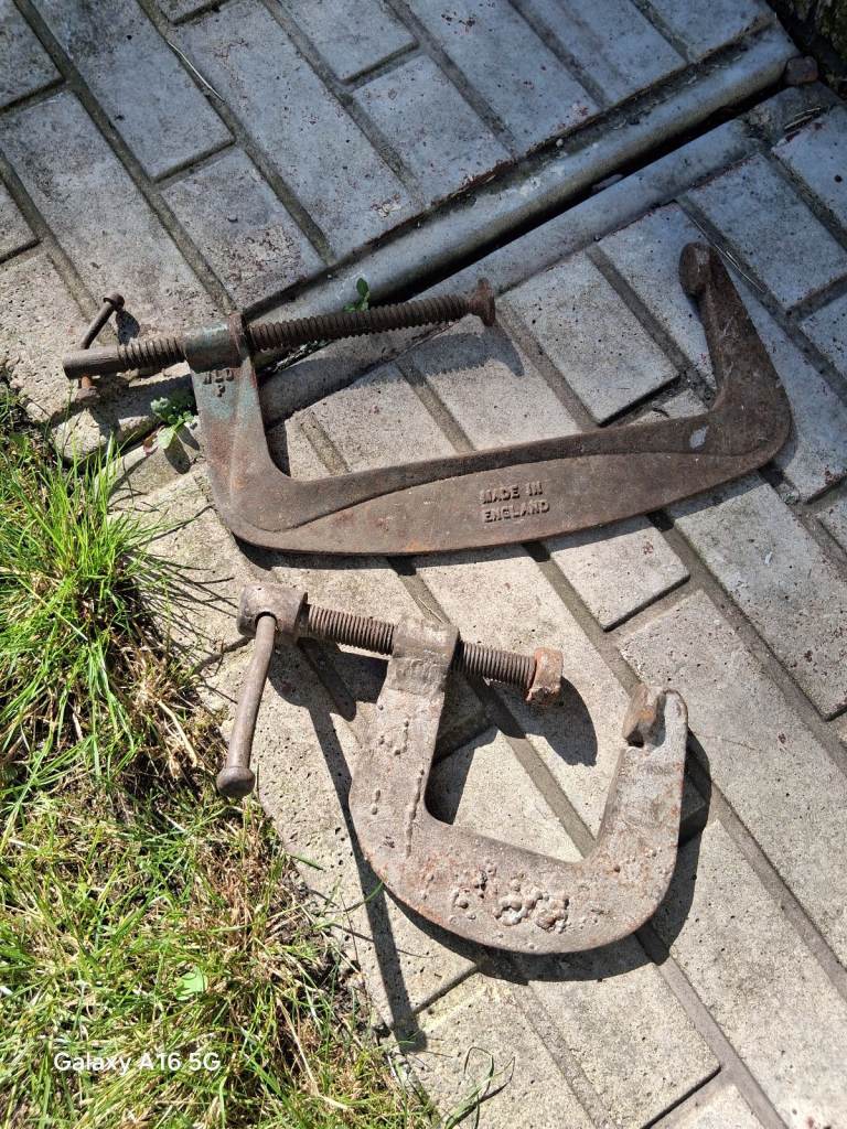 12" inch G-Clamp Steel Large x 2 Vintage