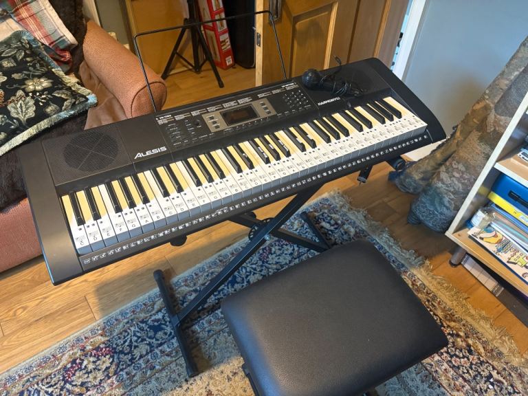 Alesis Harmony 61 Electronic Keyboard with Stand and Stool