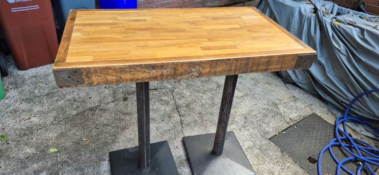 Butchers block bar table