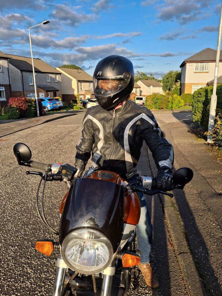 Leather jacket motorcycle CE armour 