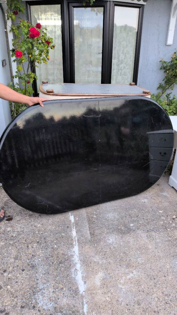 Large Oval Black Dining Table Top