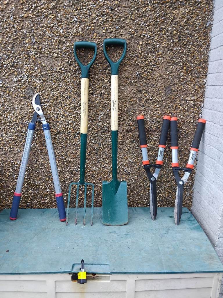 Garden Hand Tool Set - Fork, Spade, Secateurs, Shears