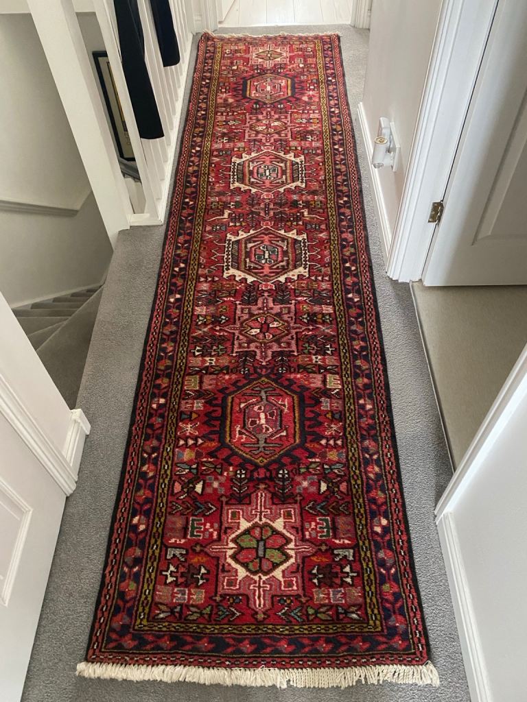 Vintage Hand-Knotted Persian Runner – 307 × 74 cm