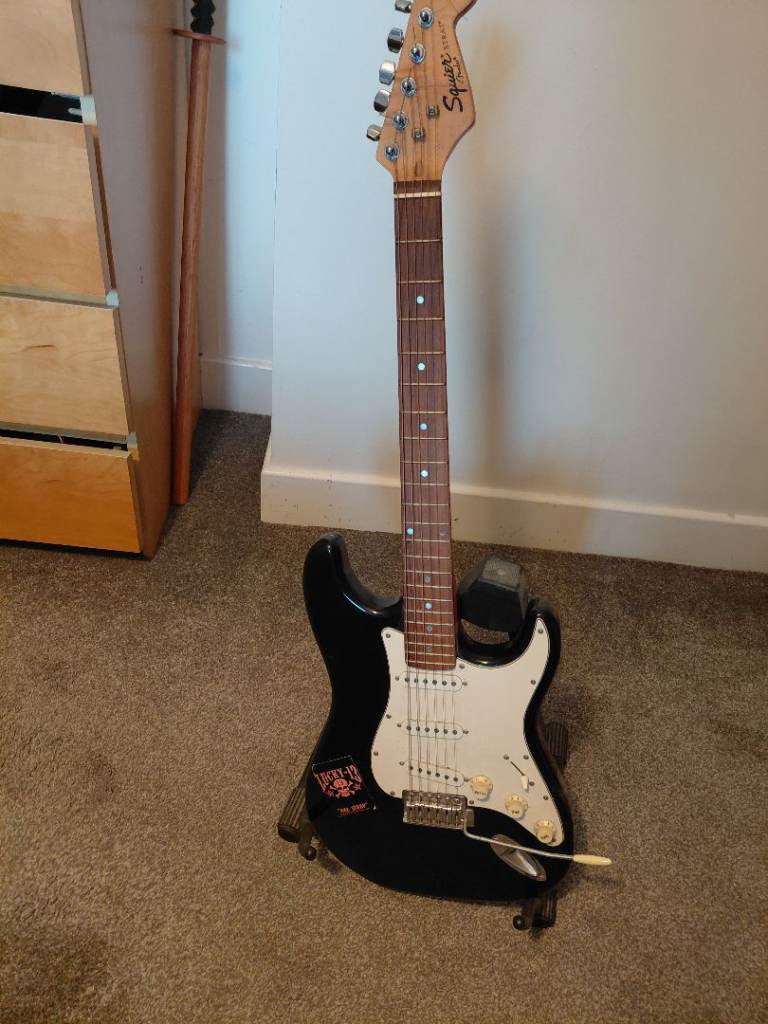 Squier Electric Guitar – Black, Good Condition