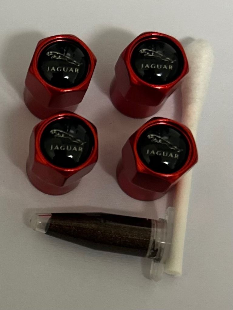 Jaguar Tyre valve caps with grease 