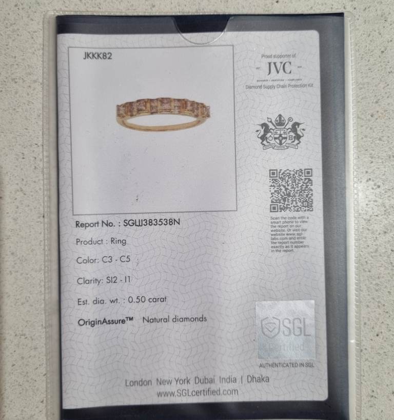 Gold 9ct Diamond half hoop ring. 0.50ct 