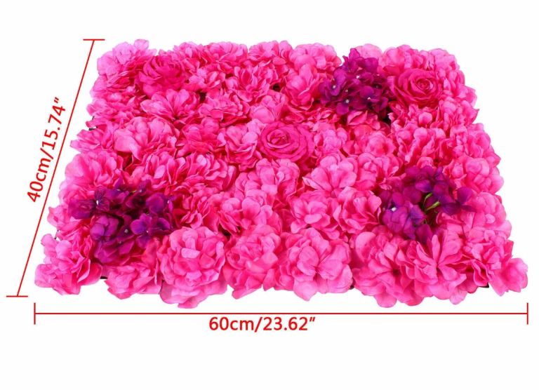 **Reduced** flowers backdrop - artificial rose /grass wall panel
