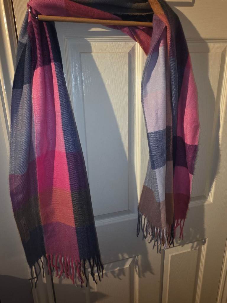 Winter scarf multi colour chequered 