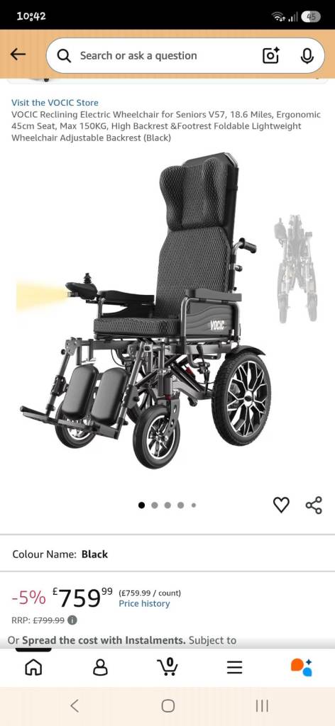 Vodec Electric Wheelchair – Good Condition, Lightweight