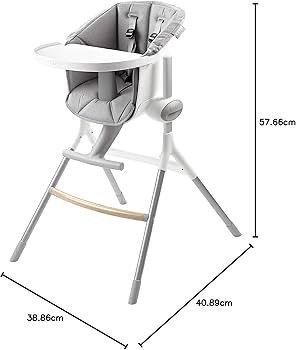 Beaba Up & Down Height Adjustable Highchair – White/Grey