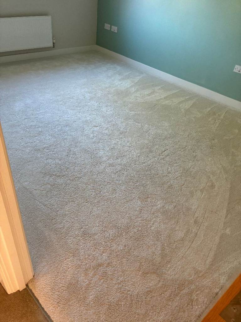 3 Rooms filled with Creamy White Carpets of different sizes.