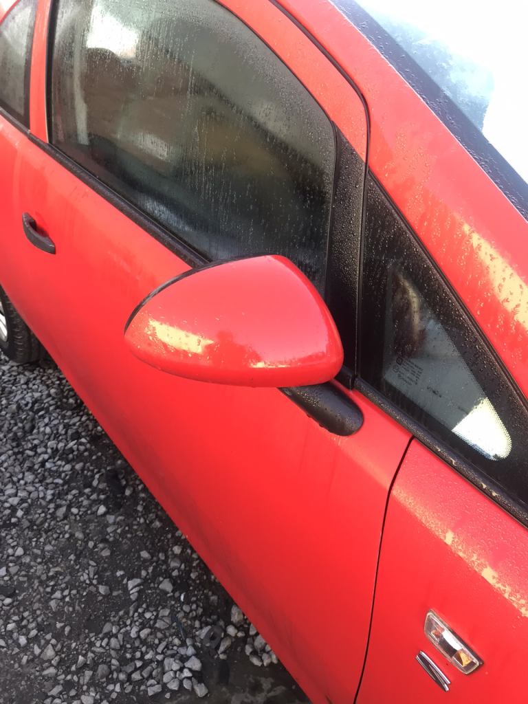Vauxhall Corsa D.  Red.  Door Mirror electric 