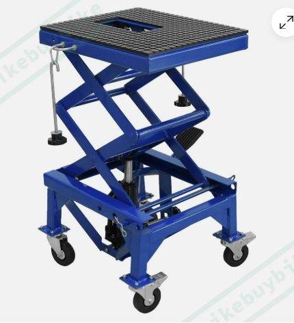 Hydraulic Scissor 440lbs Bike Motorcycle Lift With 4 Wheel Motorbike Jack Stand - New!