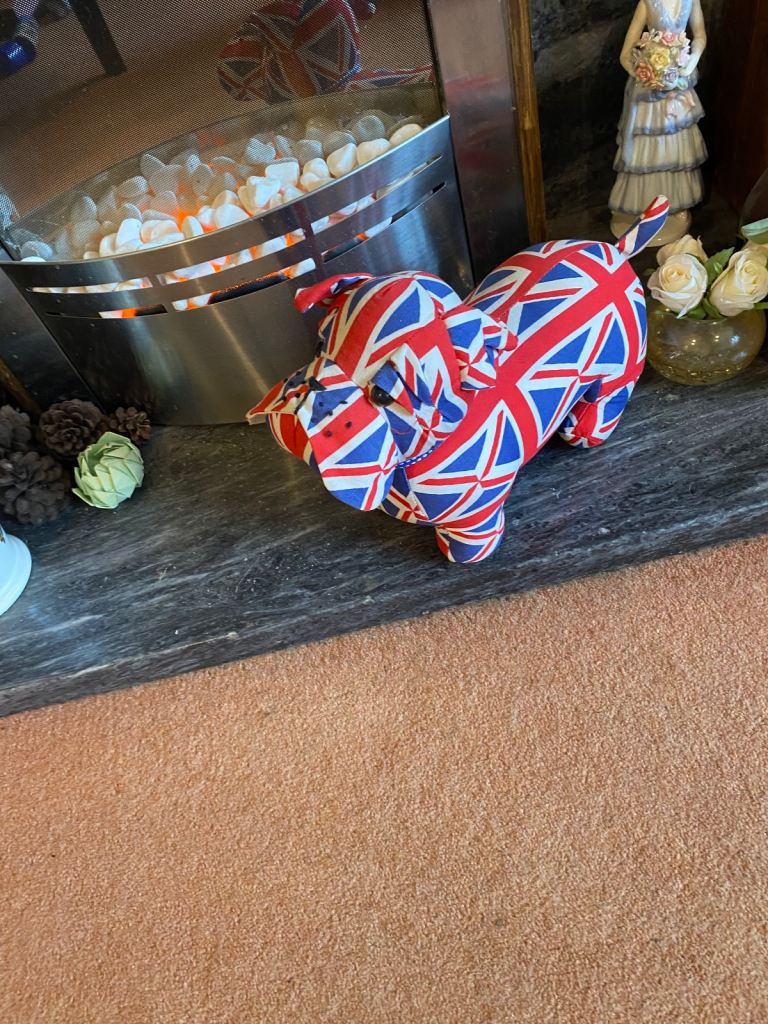 Union Jack British Bulldog Door Stop or Toy