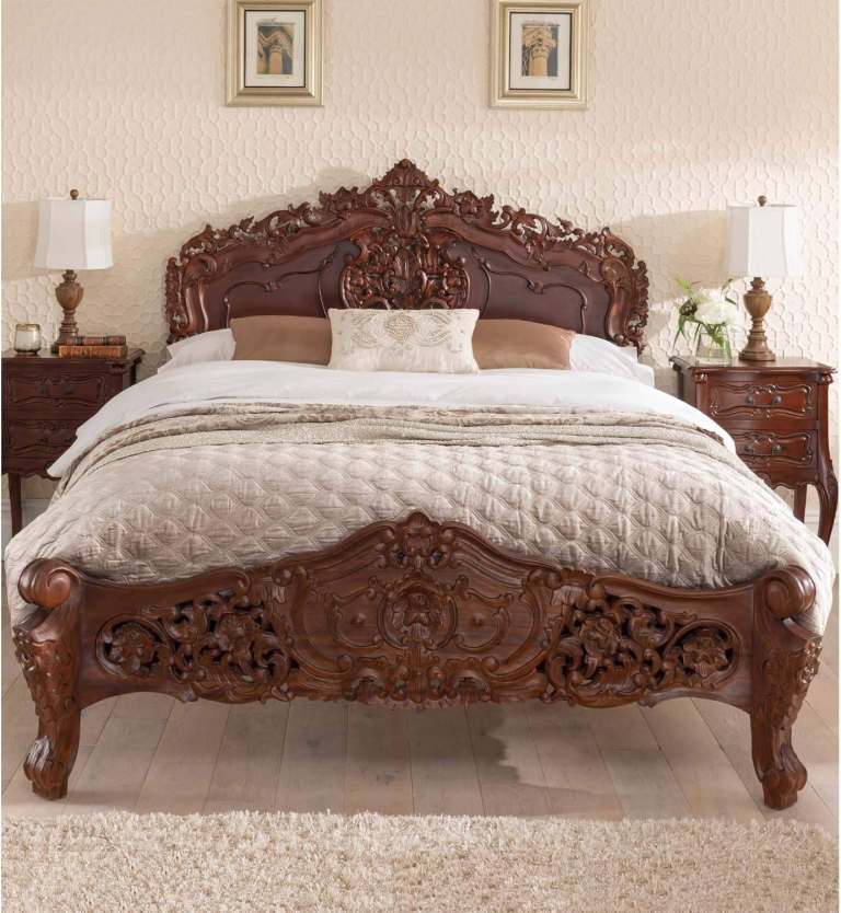 Brand New Masterpiece Raphael Handcrafted French Antique King Bed Frame – RRP £1,390