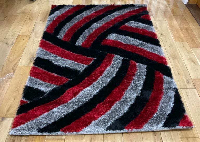 Brand new flame 3D thick rugs heavy beautiful rugs size 170×120 cm Colour red grey black