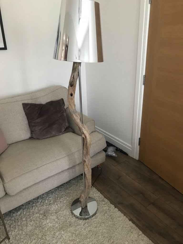 Designer standard lamp with shade
