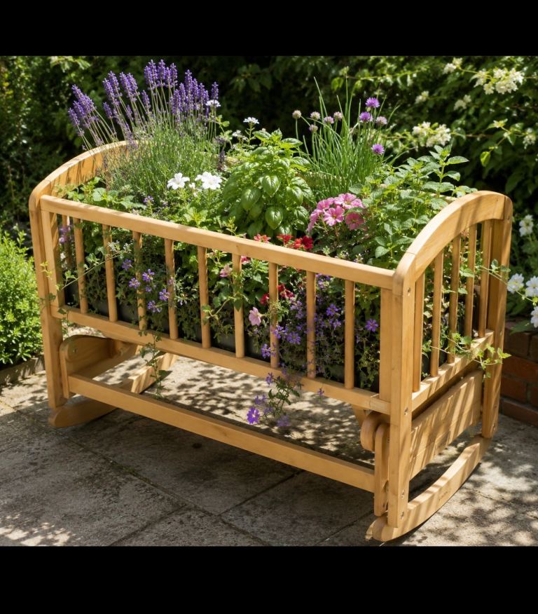 John Lewis solid Wooden Cot - Re purposed !! 