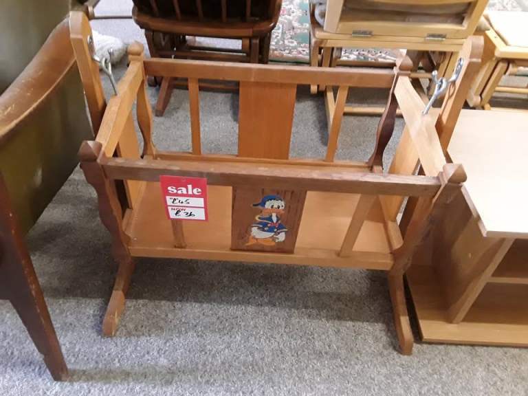 Small solid wood rocking babies crib Low Cost Moves 2nd Hand Furniture STALYBRIDGE SK15 3DN