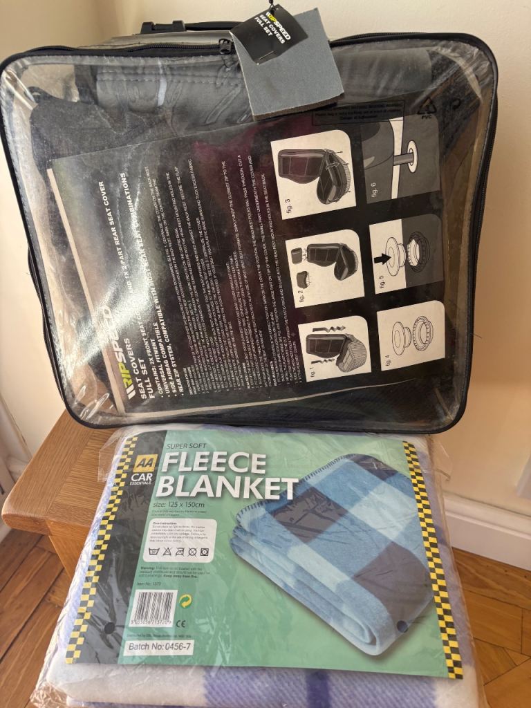 Ripspeed car seat covers and AA blanket 
