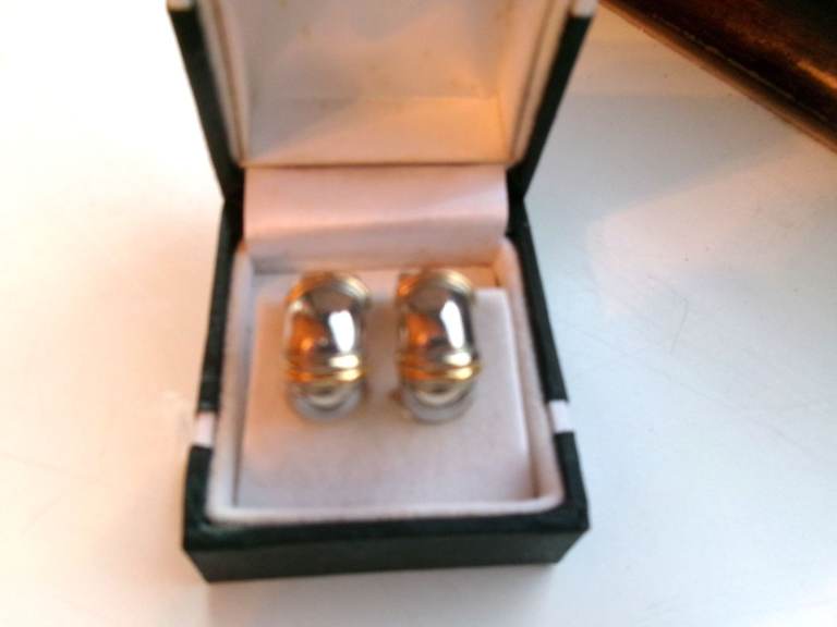 PAIR NEW CLIP-ON EARRINGS SILVER AND GOLD EFFECT