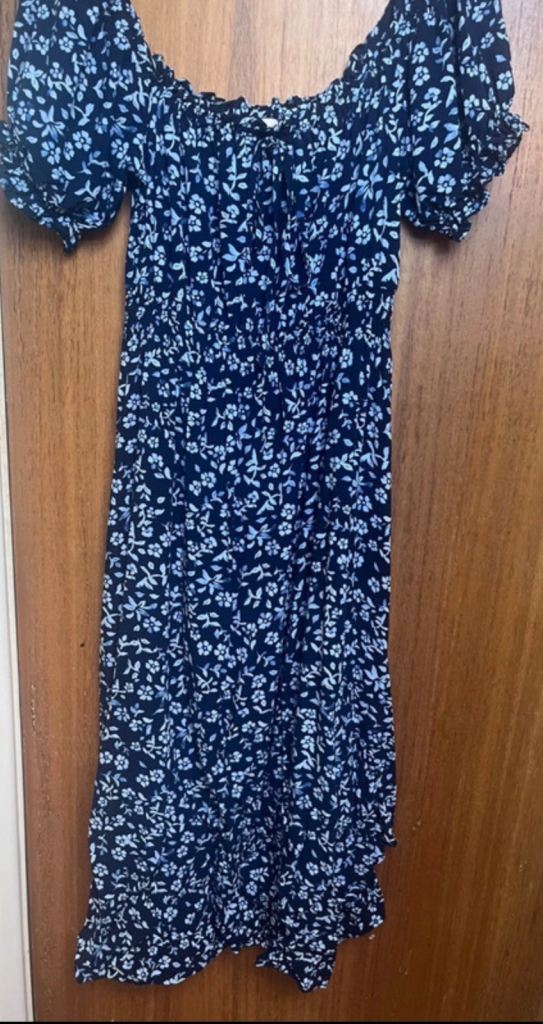 Apricot Blue Floral Midi Dress 
