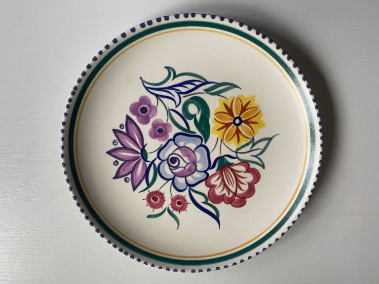 Poole Vintage Hand Painted Colourful Plate 