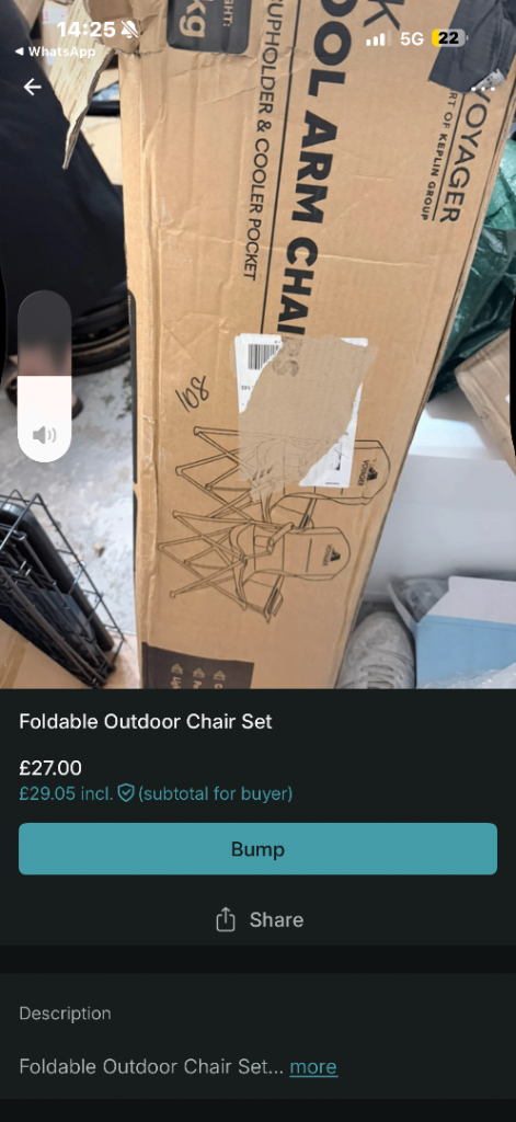 Voyager Foldable Arm Chairs (Pair) – Brand New