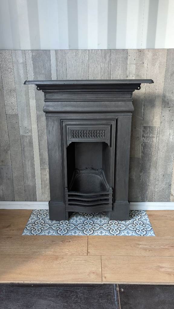 Exquisite Original Victorian Cast Iron Fireplace Fire Surround Insert Complete Restored