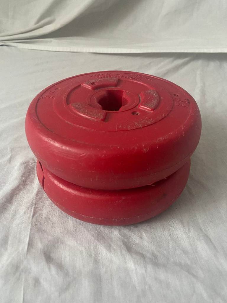 image for 2 x 2KG/4.4LBS Plastic Vinyl Weight Plates - Ultra K-Tron Orbatron