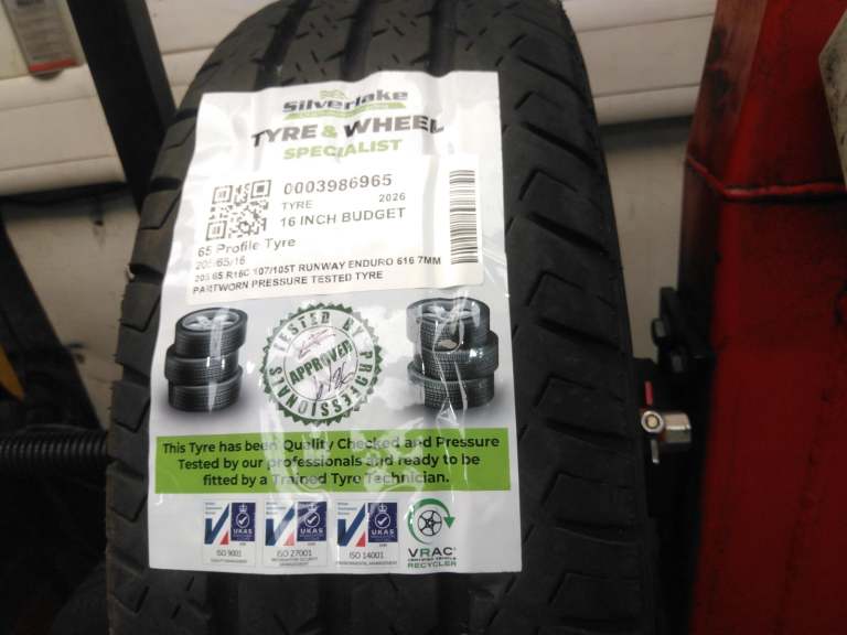 205 65 R16c 107/105t Runway Enduro 616 7mm Partworn Pressure Tested Tyre