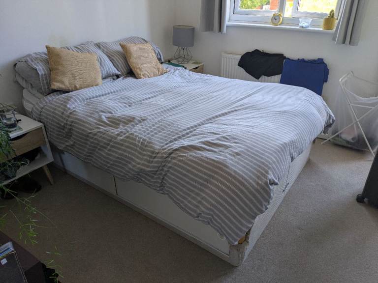 Double Bed with Storage Drawers (Mattress not included)