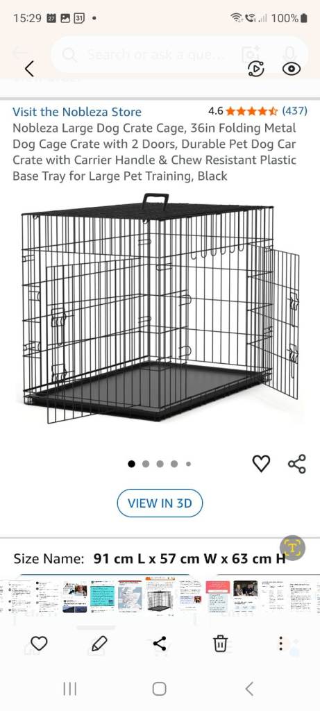 36in Folding Metal Dog Cage Crate