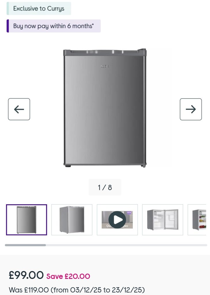 LOGIK LTT68S23 Mini Fridge