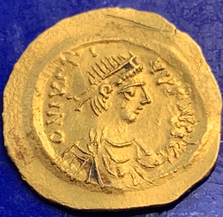 22ct  Gold Byzantine Constantinople Roman Coin Gold Justin II Gold Tremissis 565-578AD.