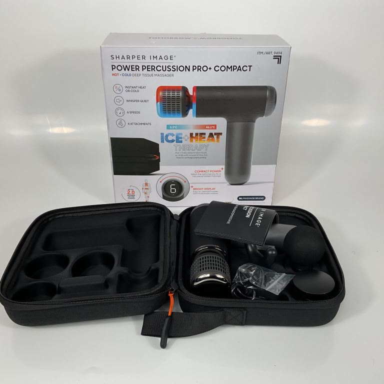 Sharper Image Power Percussion Pro + Compact Massage Gun Hot & Cold New