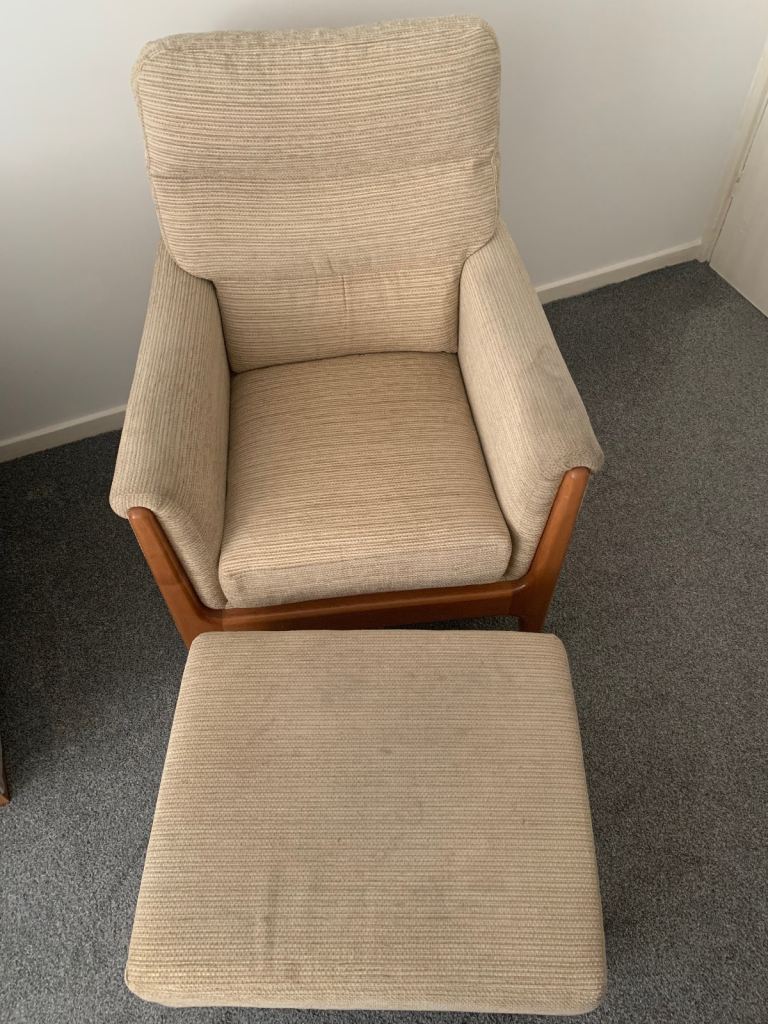 Sofa arm-chair + foot stool 