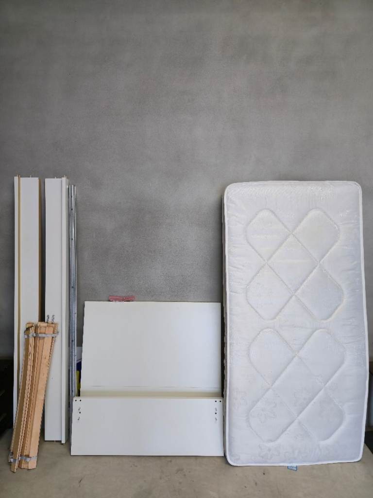 White ikea bed frame and new Mattress 